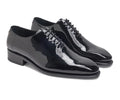 Black Leather Whole Cut Lace-Up